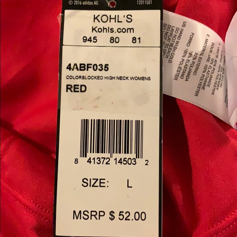 NWT Adidas colorblock crop high top bikini top - Picture 6 of 6